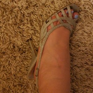 Nina silver glitter high heels